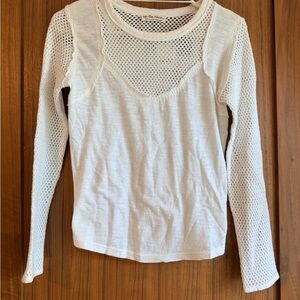 NWT We The Free Cream Open-Knit Long Sleeve Layering Top